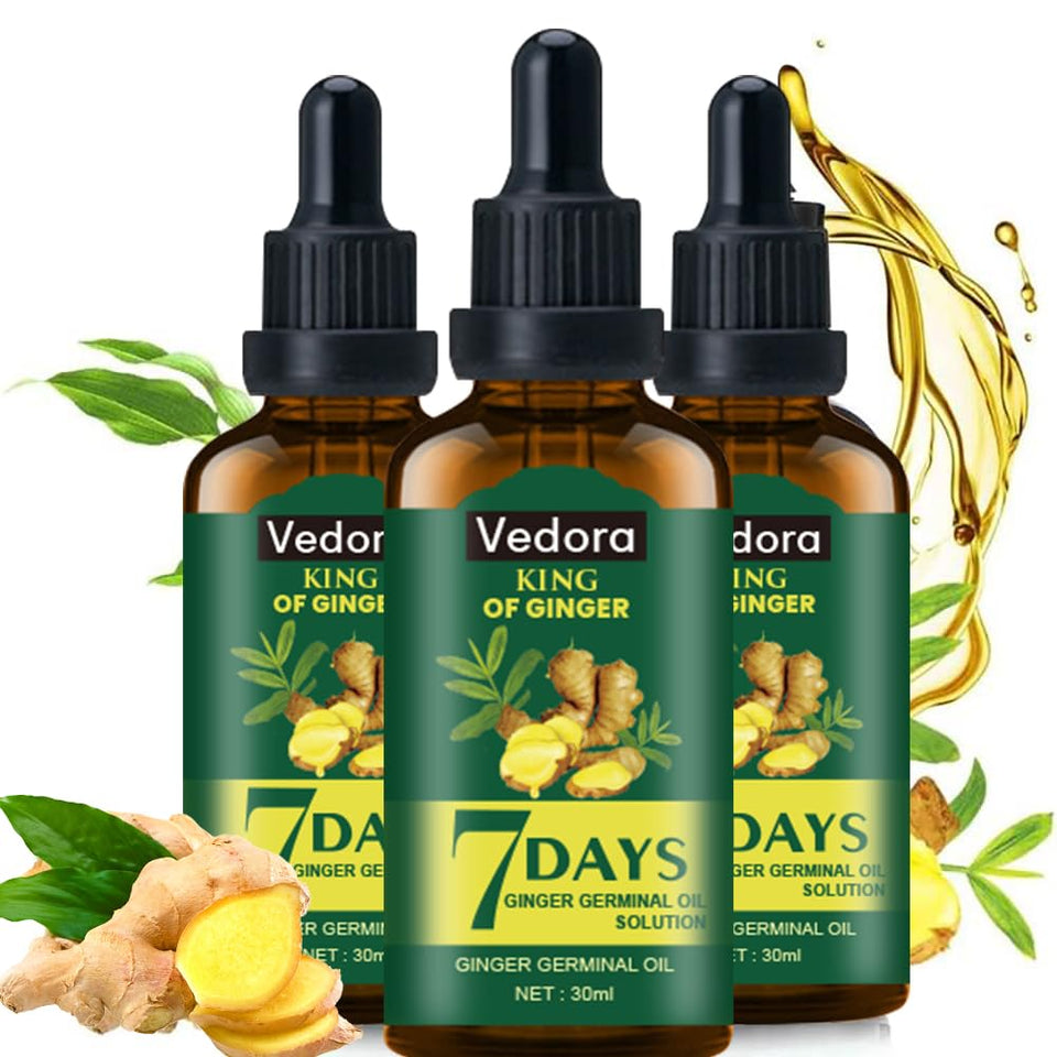 Vedora bottle front view showing brand and clean design, promoting natural nourishment