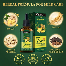 Three-pack Vedora King of Ginger boxes displayed, highlighting value and consistency