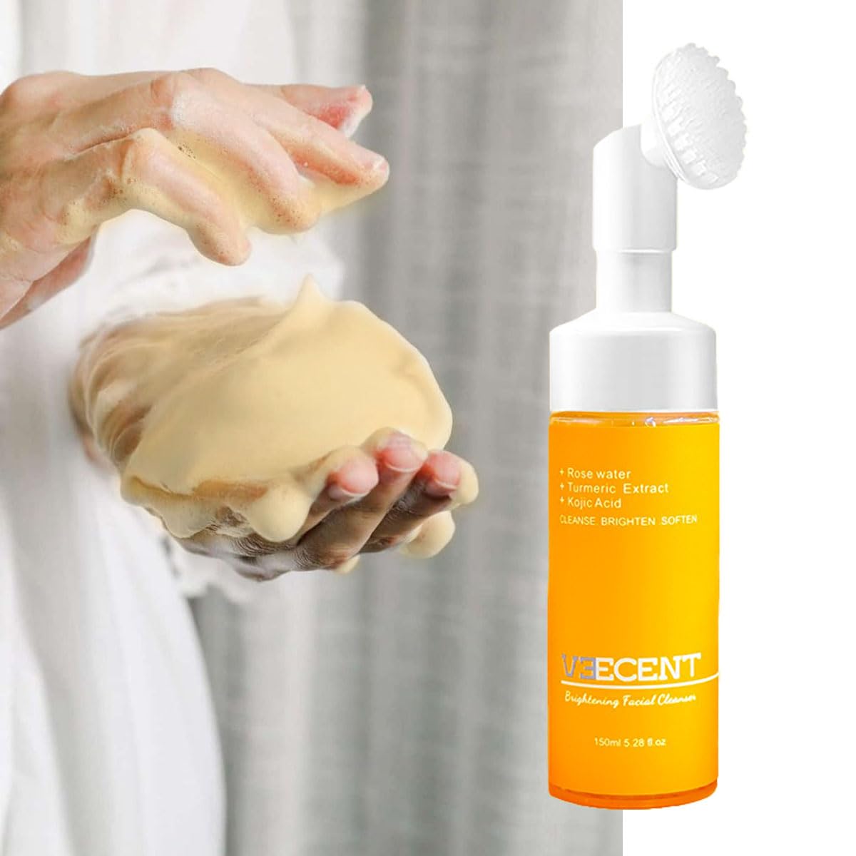 VEECENT product displayed in bathroom, attractive routine-ready benefit
