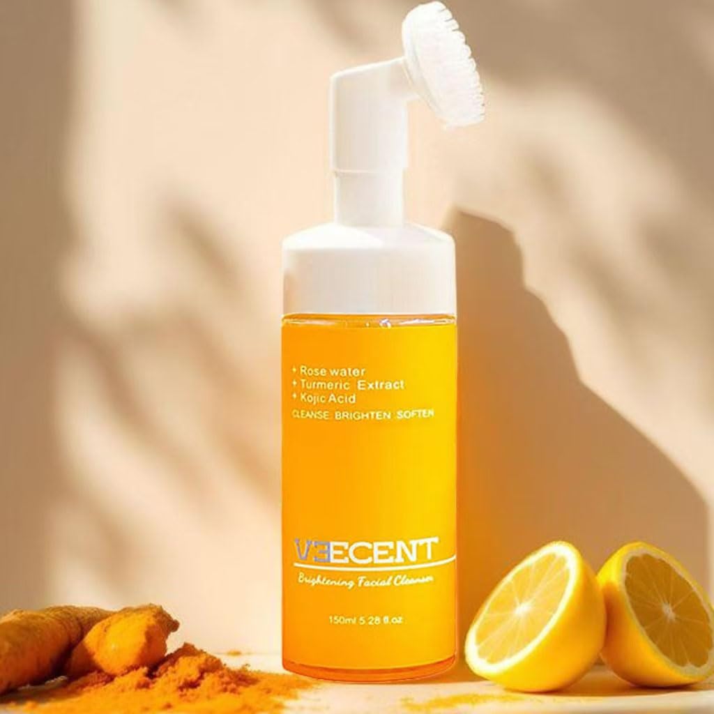 VEECENT cleanser applied in hand, easy lather and gentle use