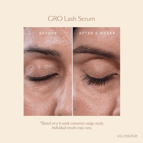 VEGAMOUR GRO held in hand to show 3 mL size and portability benefit