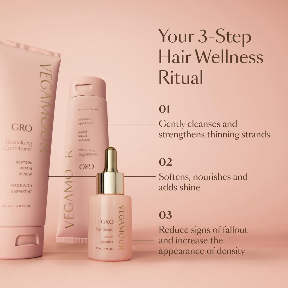 VEGAMOUR botanical ingredients flatlay emphasizing plant-powered formula