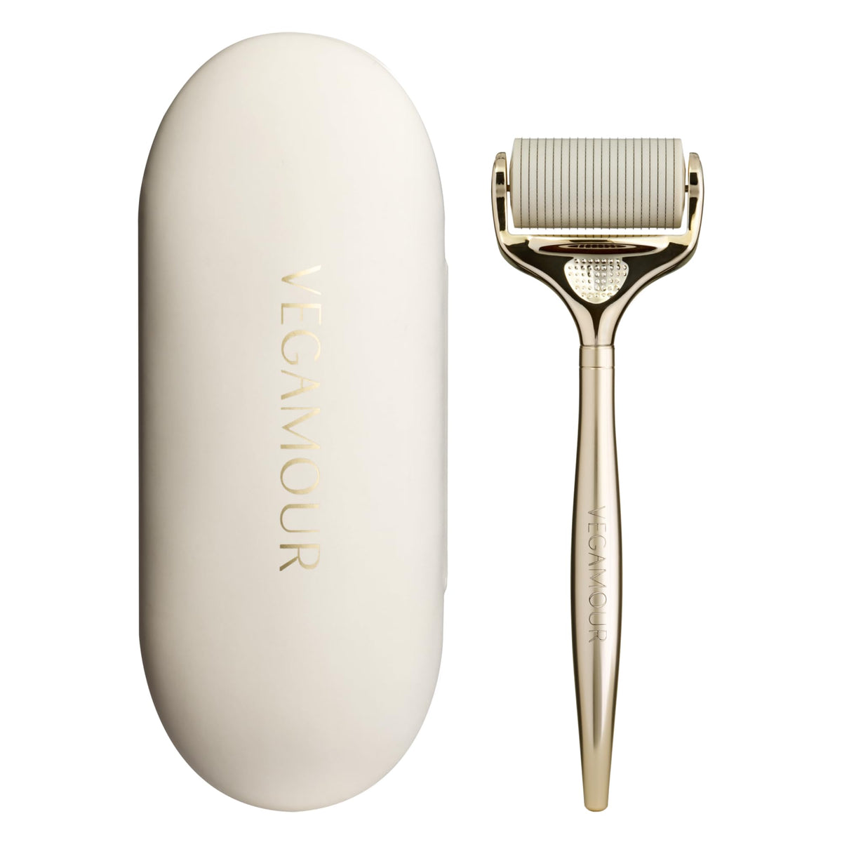 VEGAMOUR GRO+ front view showing packaging and roller for premium scalp care