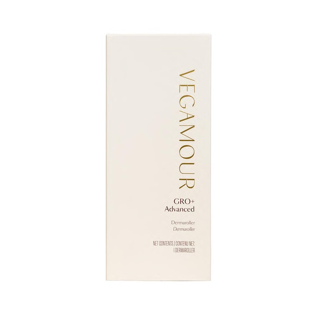 VEGAMOUR GRO+ lifestyle on bathroom vanity suggesting daily hair-care routine