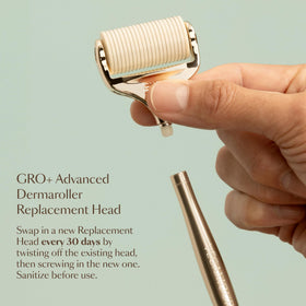 VEGAMOUR GRO+ rolling on scalp texture demonstrating improved product absorption