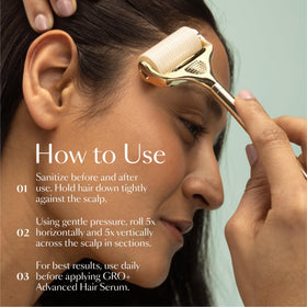 VEGAMOUR GRO+ twist-on head detail demonstrating simple hygienic replacement