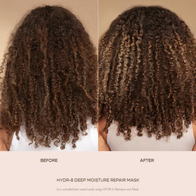 VEGAMOUR applying mask to mid-lengths demonstrating detangling benefit