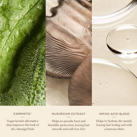 VEGAMOUR Karmatin ingredient focus displays plant-based keratin alternative benefits