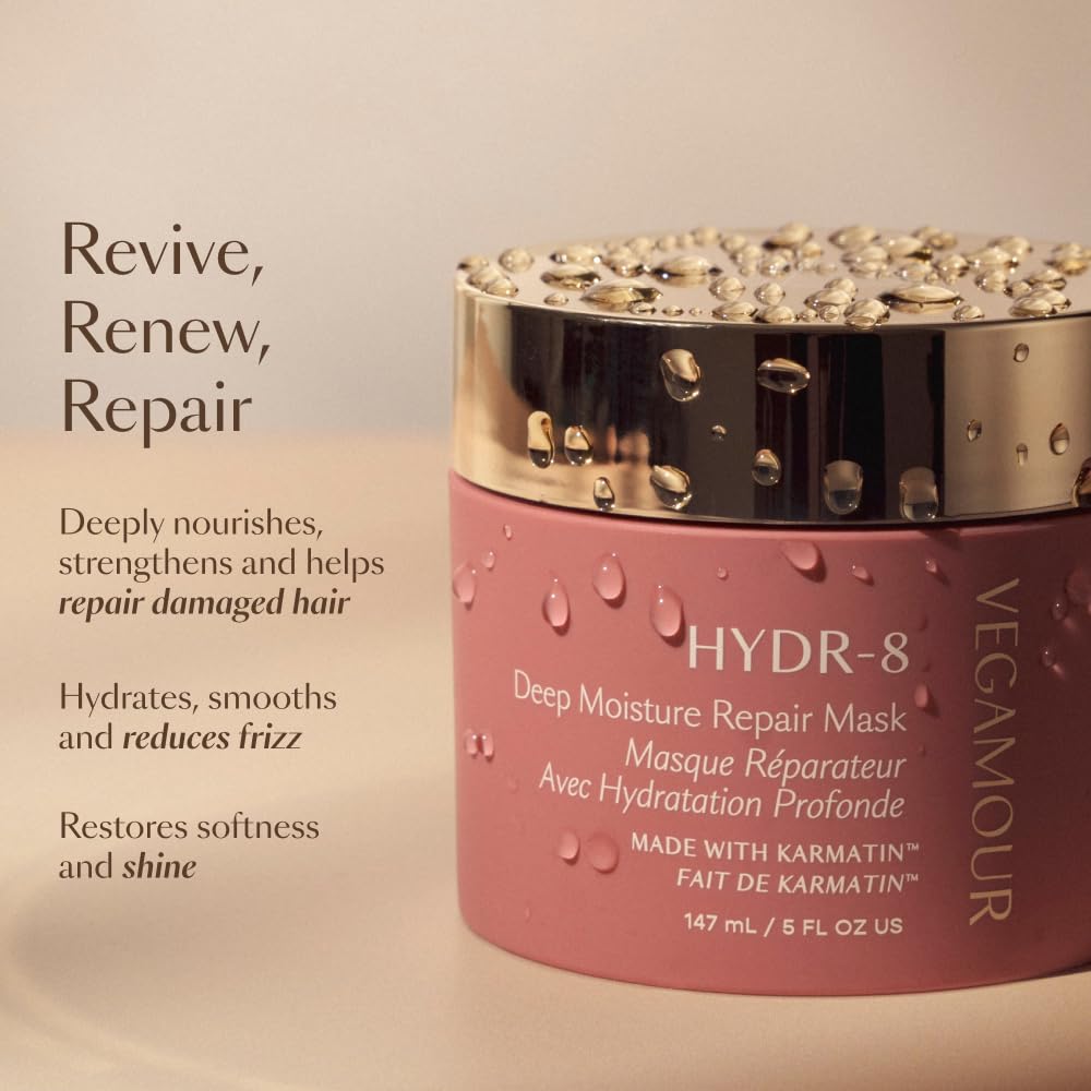 VEGAMOUR rinsing mask in shower showing clean rinse and smooth hair