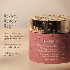VEGAMOUR rinsing mask in shower showing clean rinse and smooth hair