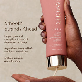 VEGAMOUR conditioner in shower being applied for instant softness