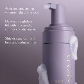 VEGAMOUR styling products in hand demonstrating easy application