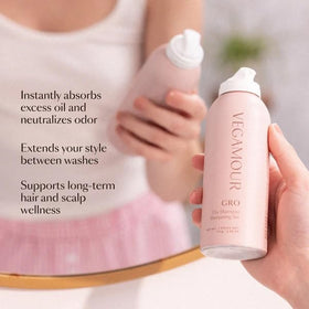 VEGAMOUR product label close-up highlighting plant-based ingredients