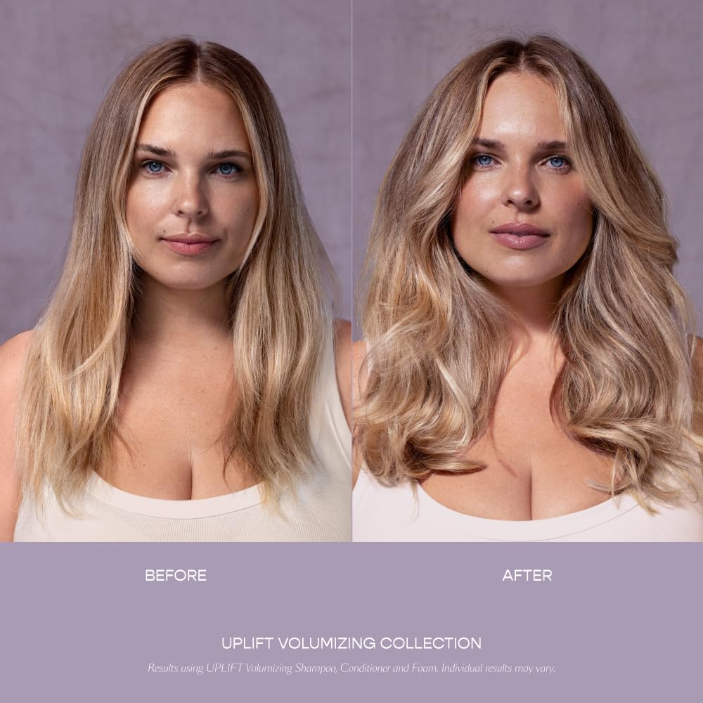 VEGAMOUR shampoo applied to hair showing lift at roots for fuller look