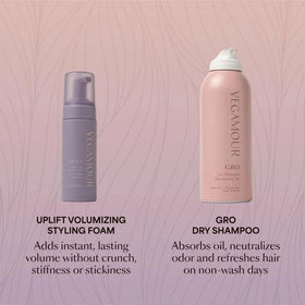 VEGAMOUR volumizing foam texture on hand showing lightweight cushion