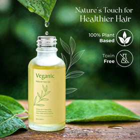 Veganic applied to hair ends to reduce split ends and restore smoothness