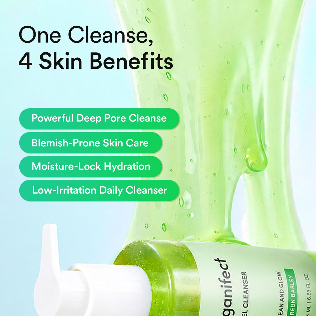 VEGANIFECT creamy foam lather on skin demonstrating gentle cleanse benefit