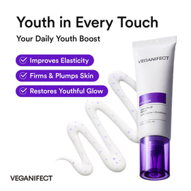 VEGANIFECT open jar displaying lightweight cream texture and quick absorption