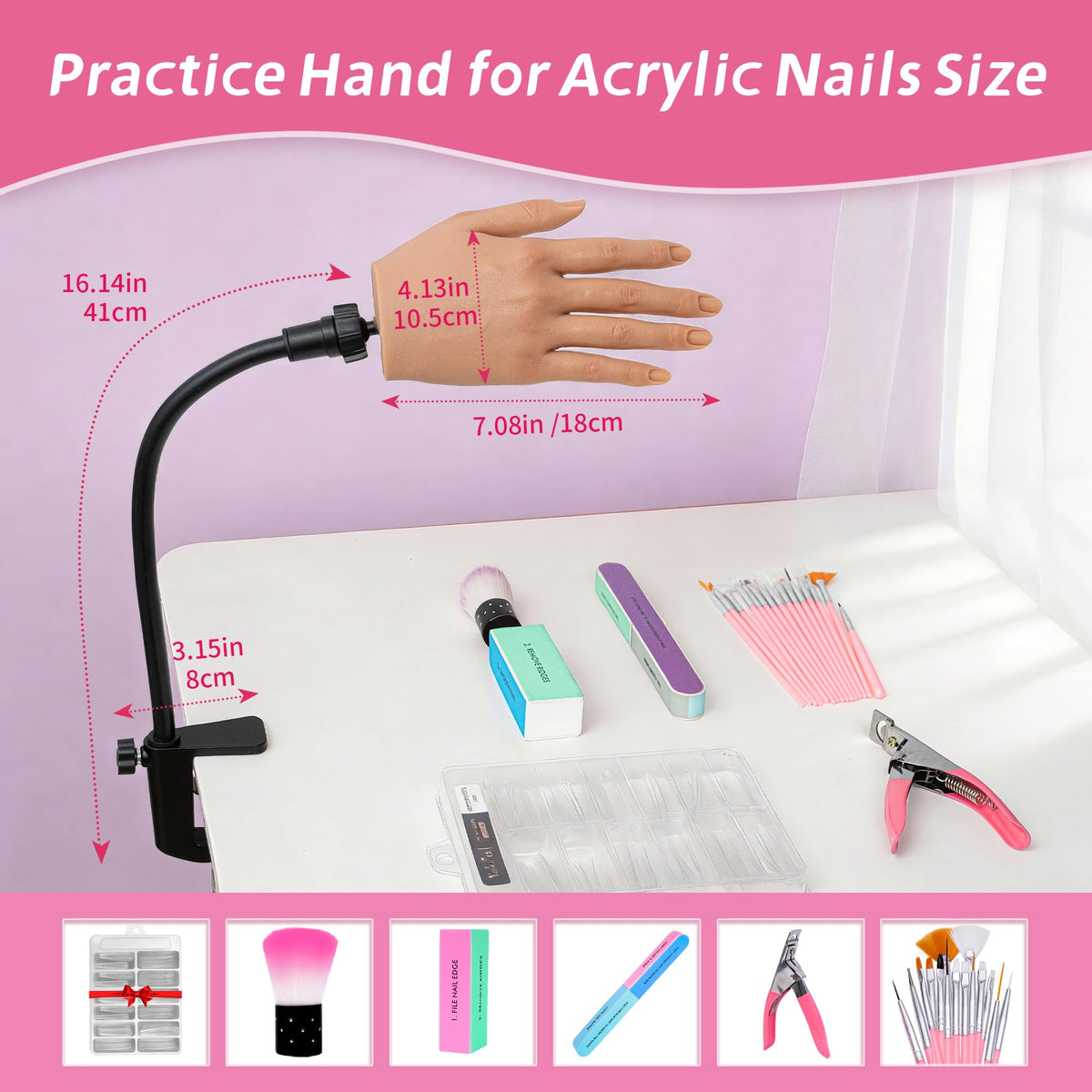 Veikmv rotating clamp stand mounted to table for hands-free nail work