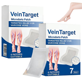 Generic Vein Target front packaging showing two patches and benefits