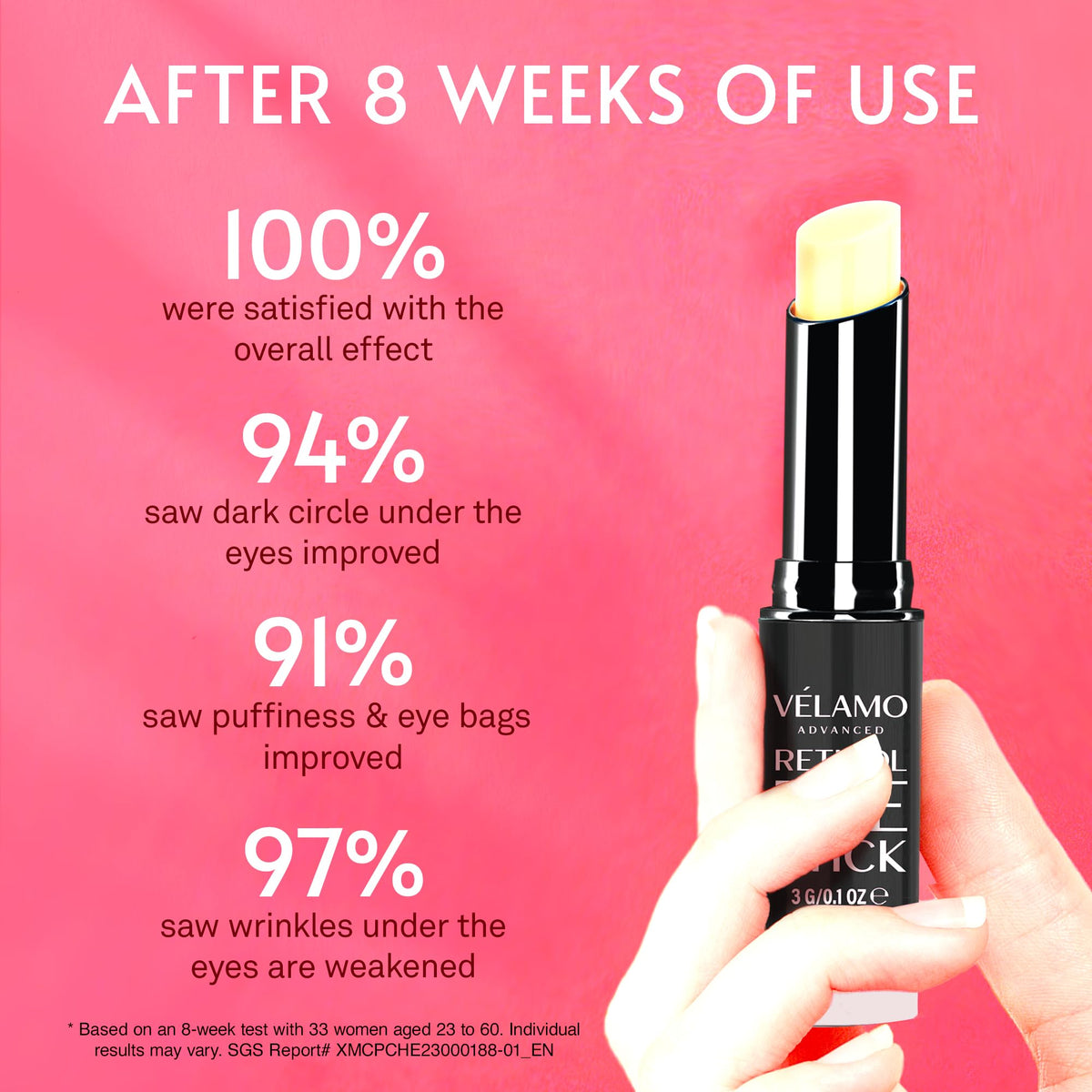 VELAMO ADVANCED applying under-eye to reduce puffiness and brighten