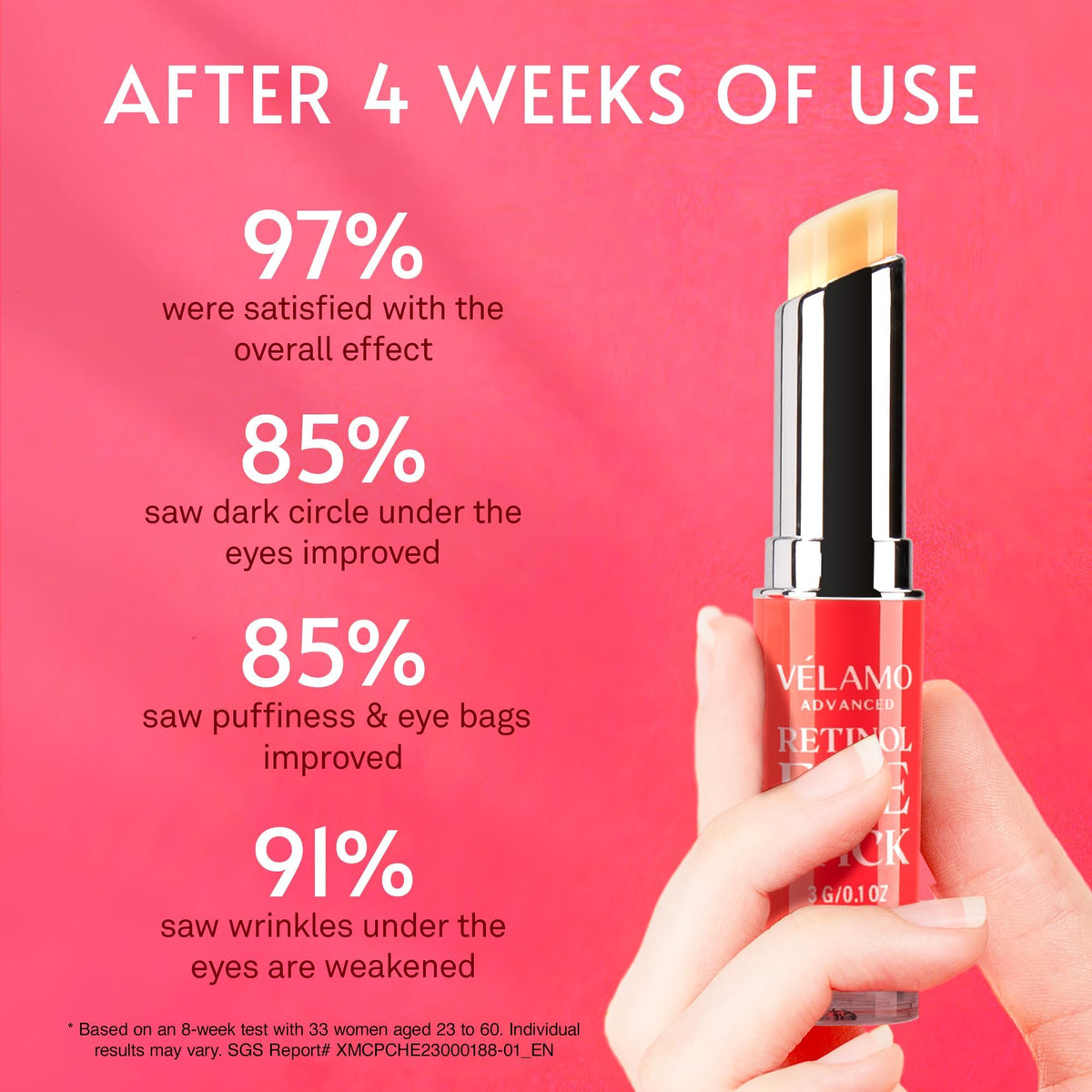VELAMO ADVANCED texture balm swipe demonstrating creamy non-greasy finish