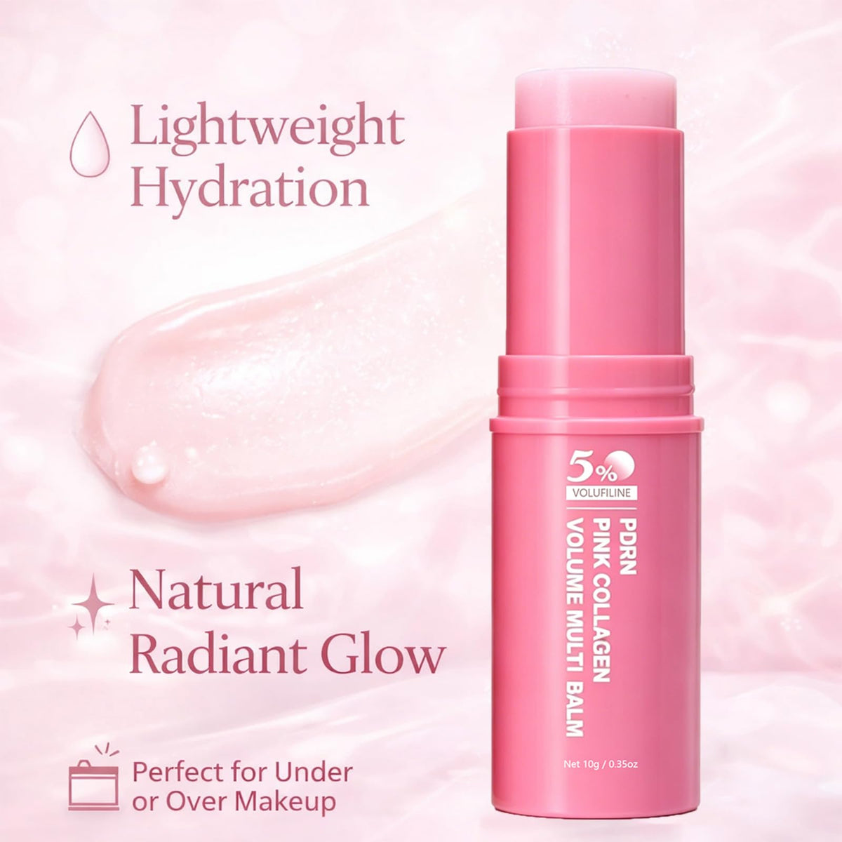 Velare Oil next-to-lipstick size comparison showing compact travel-friendly design