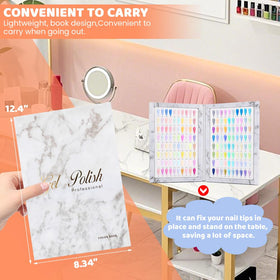 Velarionna display book used in salon to speed client decisions