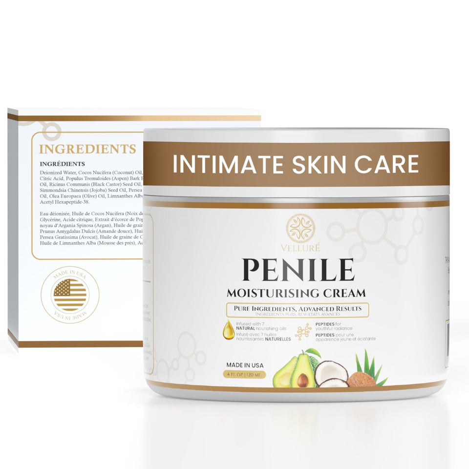 Velluré front packaging showing 4oz tube and clear label benefit