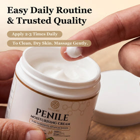 Velluré on bathroom shelf in grooming routine promoting daily comfort