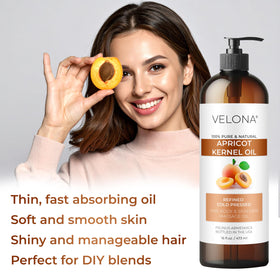 velona applied to hair ends demonstrating shine and manageability benefit
