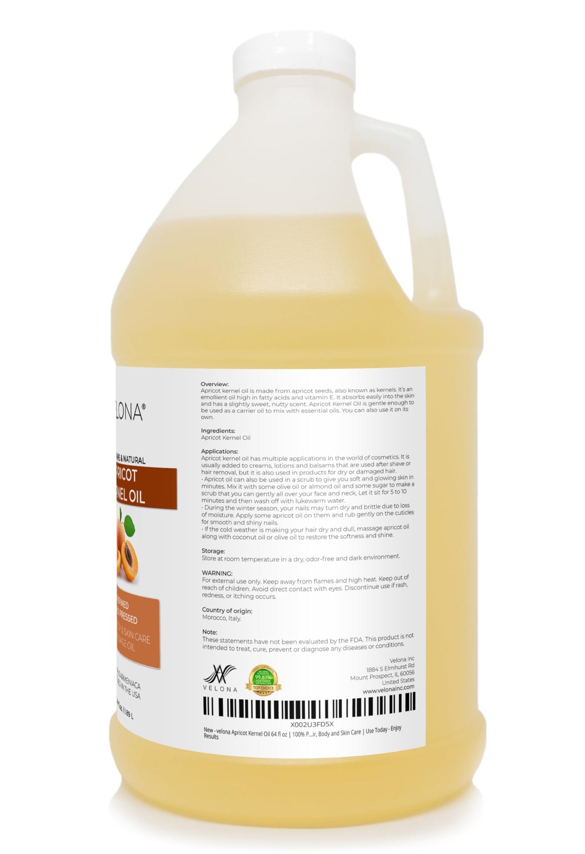 velona label detail highlighting purity and ingredient clarity benefit