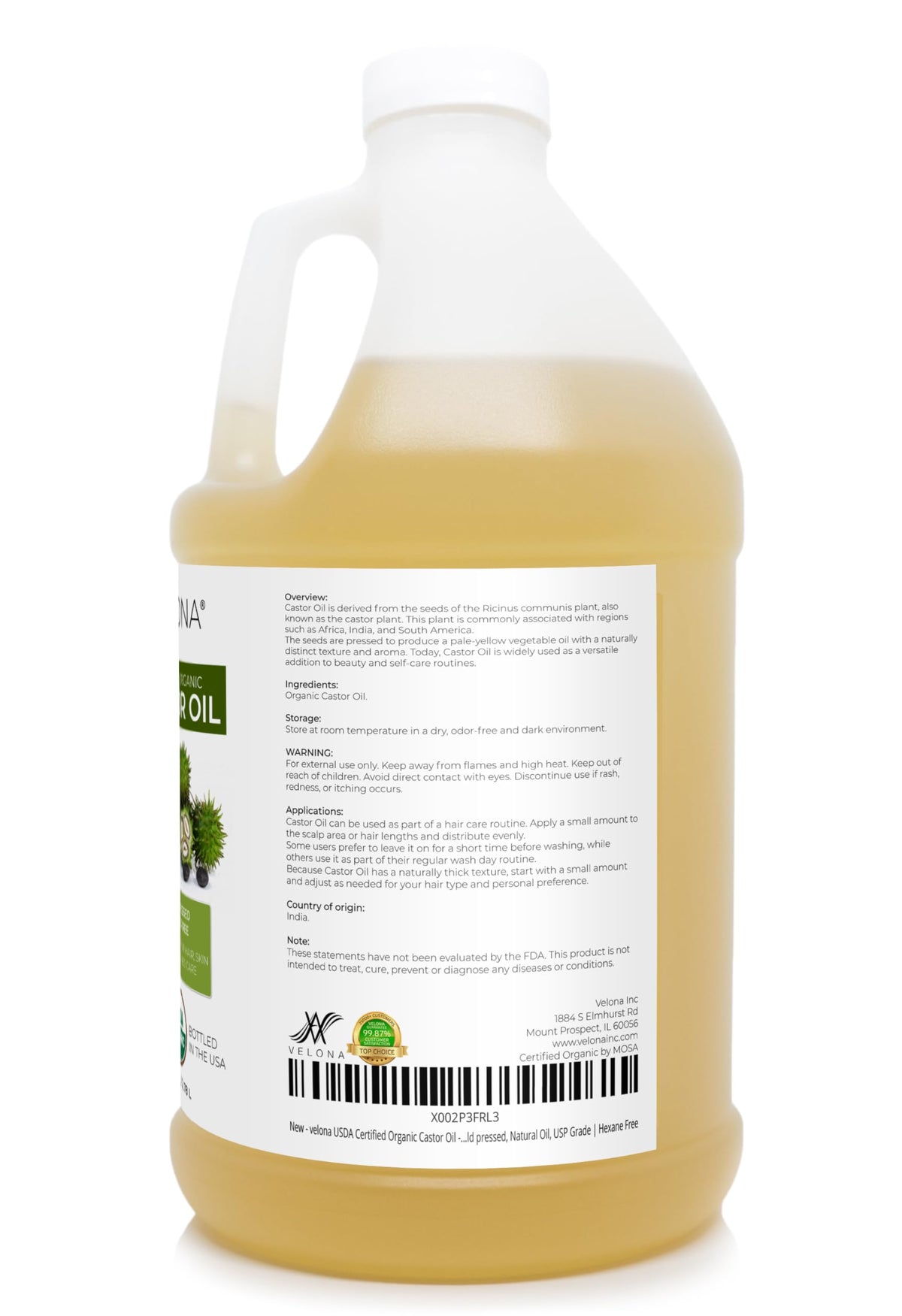 velona gallon bottle beside common household item to show size and value