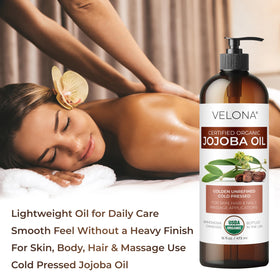 velona applied to face from hand showing gentle hydration and smoothness benefit