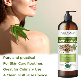 velona hemp seed oil drizzled over salad showing culinary flavor benefit