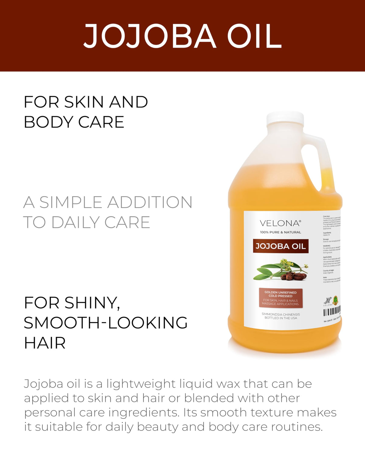 velona jojoba oil texture close-up highlighting golden unrefined clarity and absorbency benefit