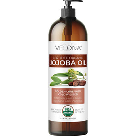 velona bottle front view showing clean organic packaging and easy dispensing benefit