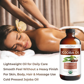 velona oil applied to hair ends for smooth shine benefit