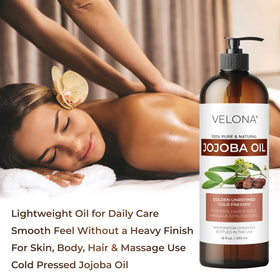 velona oil applied to hair ends for smoothing and natural shine