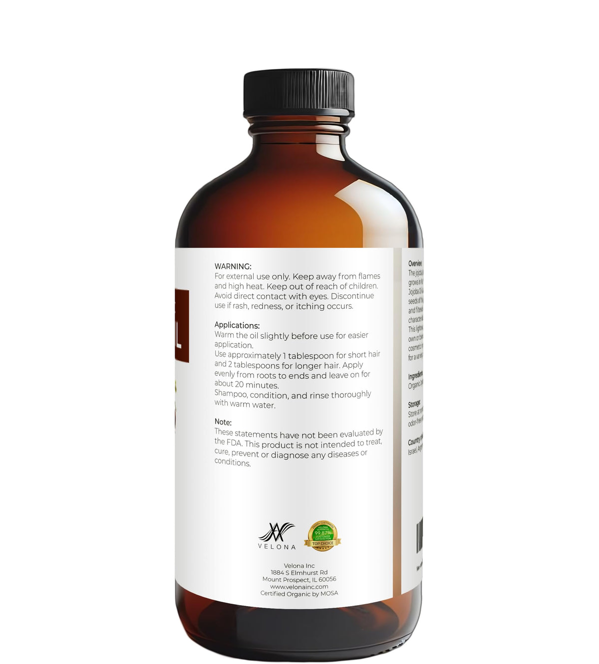 velona bottle held in hand showing 16 fl oz scale benefit
