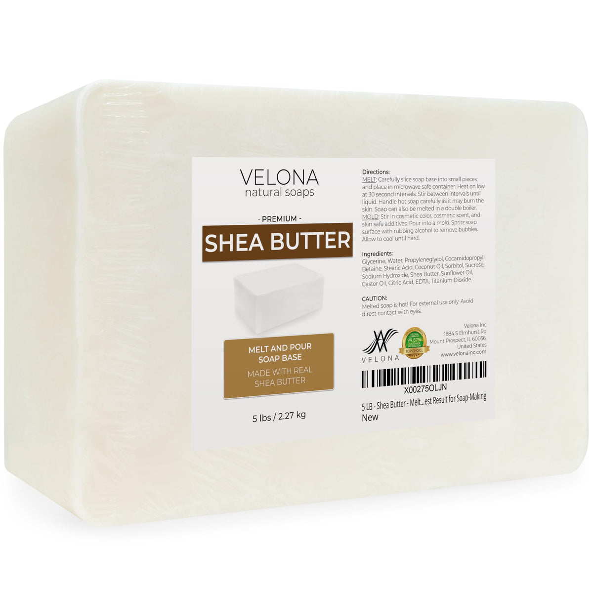 velona label close-up listing shea butter and SLS SLES free benefits