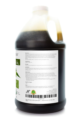 hand holding velona 1-gallon neem oil to show scale and bulk supply benefit