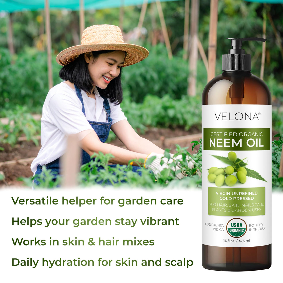 small DIY bottle and dropper with velona neem oil for easy blending benefit