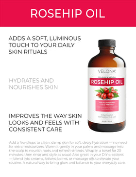 velona rosehip oil golden texture close-up showing smooth absorbency