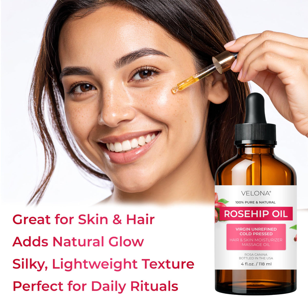 velona 4 fl oz next to common objects to show size and value benefit