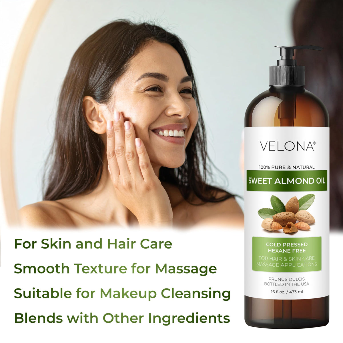velona bottle beside bath items showing use in self-care routines benefit
