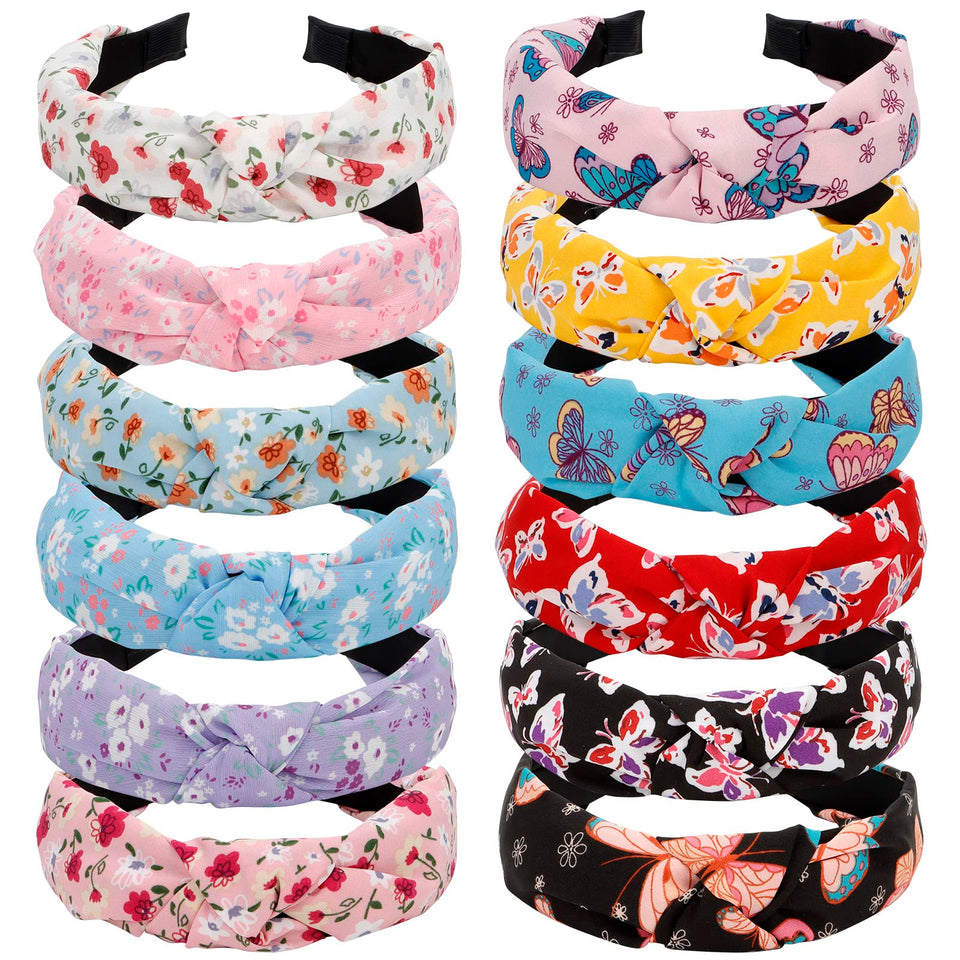 VELSCRUN front pack display showing all twelve floral headbands and variety