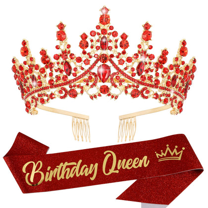 VELSCRUN front view of tiara showing crown shape and gleaming crystals for elegant wear