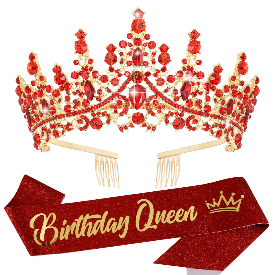 VELSCRUN front view of tiara showing crown shape and gleaming crystals for elegant wear