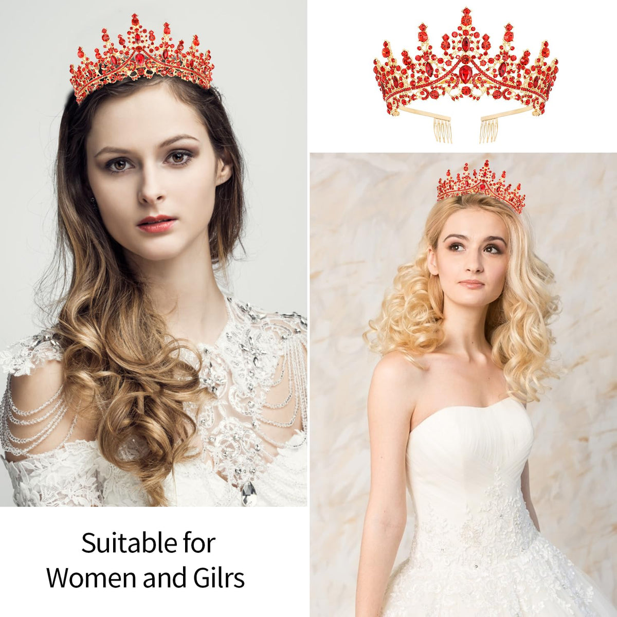 VELSCRUN side view showing comb detail that secures the tiara for stable fit